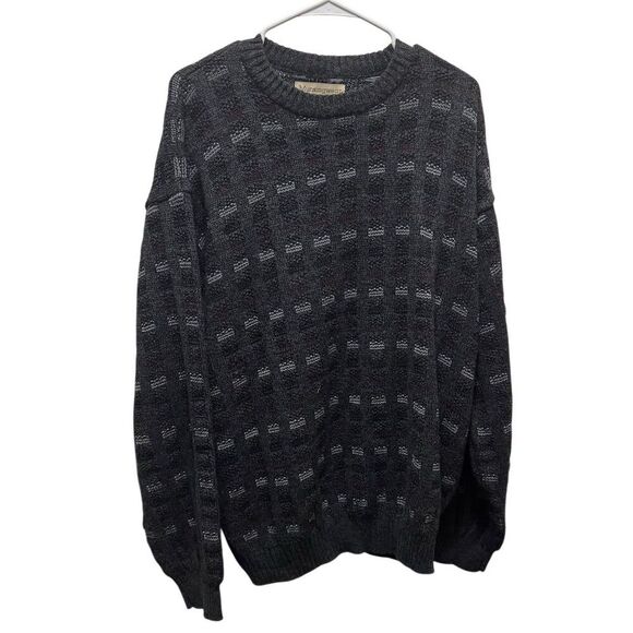 Vintage Munsingwear Men's Geometric Crewneck Sweater Gray XXL - Picture 1 of 5